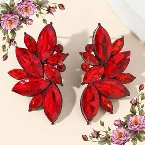 Retro Cluster Crystal Dangle‎ Earrings Rhinestone Statement Stud Earrings